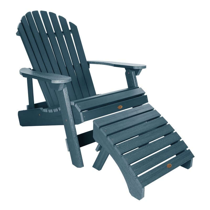 Longshore Tides Deerpark Plastic Folding Adirondack Chair with Ottoman